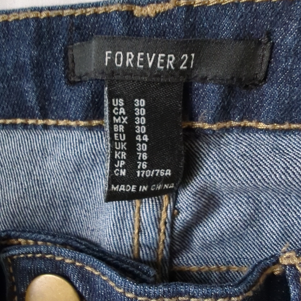 Blue Jeans Skinny Leg Forever 21 Size 30/28